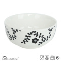 Porcelaine blanche de 13 cm avec bol de riz plein de décalcomanie